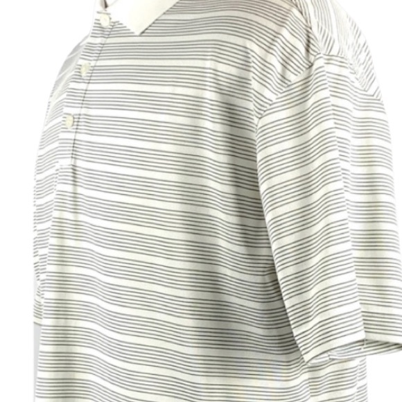 Nike Dri-fit White with Black Stripes Short Sleeve Golf Polo Shirt size X-Large - Picture 4 of 12